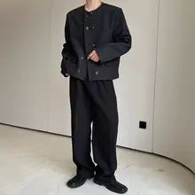 クラシックなダブルブレストショートジャケット【メンズ・パッド付き・フィット感】