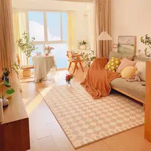 ラグ チェック柄 上品 リビング 寝室 ベ ッドサイド インスタ映え 「TipToe」