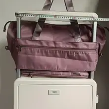 旅行用 押し引き荷物とハンドバッグが付属したオックスフォード布の防水大容量バッグ【拡張可能・幅広対応】