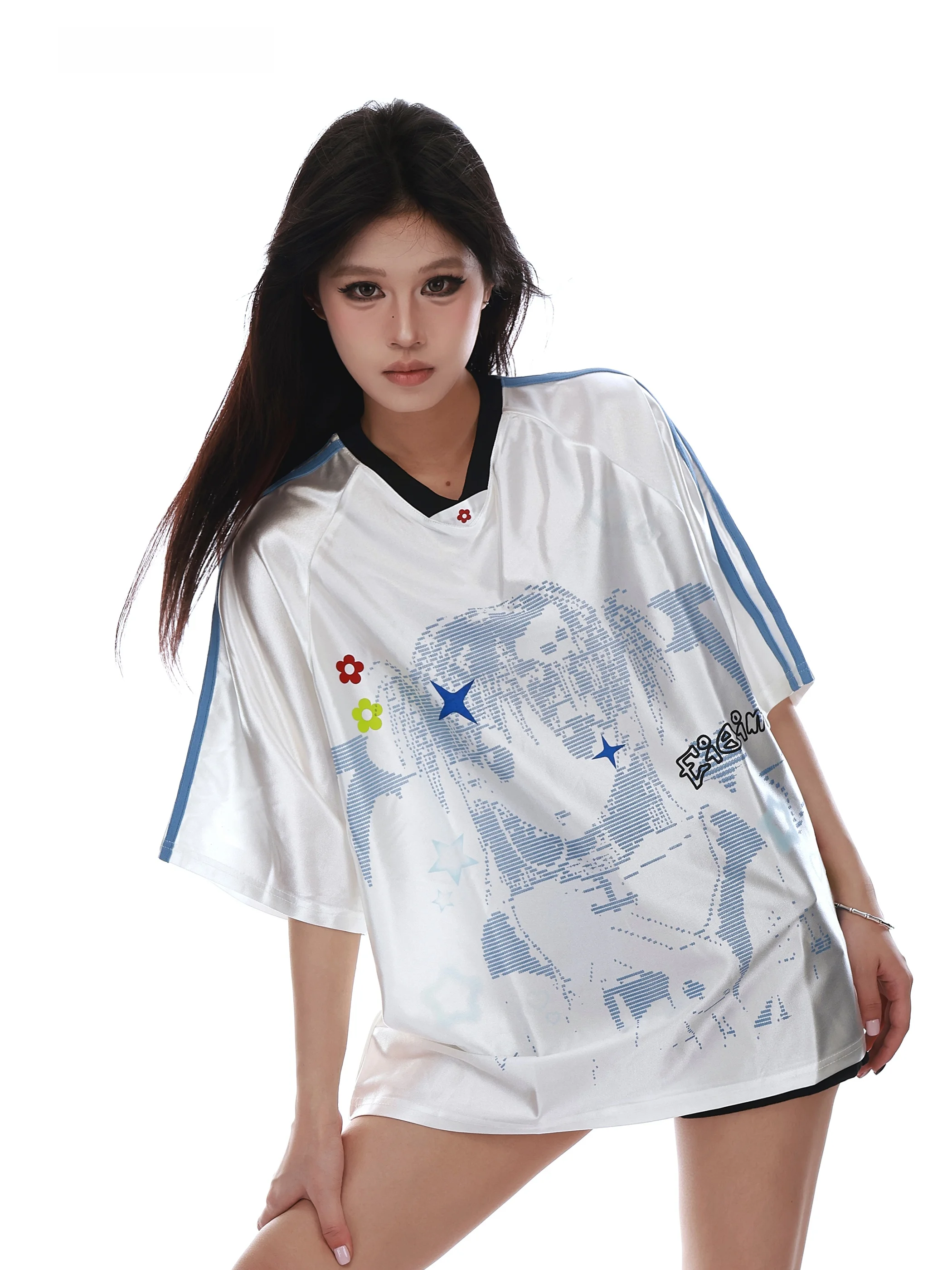 可愛いアメリカンデザインの多巴胺プリントスポーツTシャツ：ダサいジャージがなぜ若い世代に人気なのか