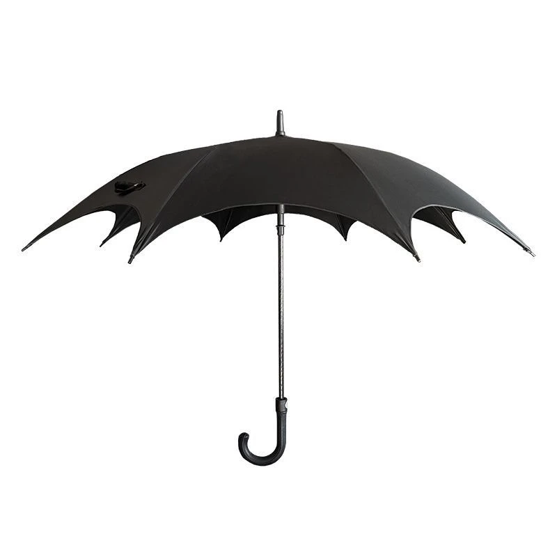 ゴシック長柄傘：晴雨兼用・ダーク系・ロリータスタイルの全天候性能と実用性