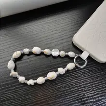 民族風のスマホチェーン【長めの斜め掛け・デザイン感あるビーズ付き・サングラス用】