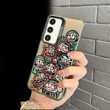 三星S25用スマホケース【祈福・招財ダルマ・シリコン・フルカバー・赤】