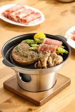 韓国風焼肉プレート【厚手304ステンレス・ノンストック・油煙なし・一人用】