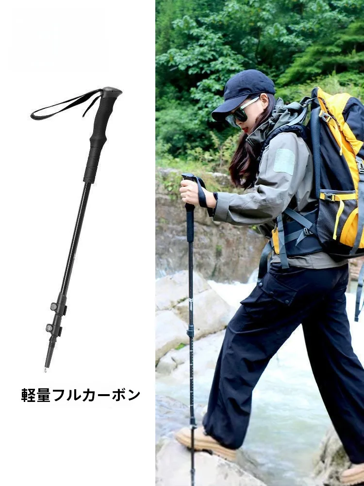 キャンプ道具を節約調達｜実際に使ってみた結果 - ラクダ カーボンファイバー 折りたたみ登山杖