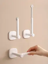 強力粘着フック キッチン用 壁掛けトイレットペーパー収納ラック【穴あけ不要・鍋蓋やヘアゴム収納可】