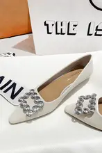 真皮製 フラットパンプス 女性用【快適なオープンスタイル・尖ったトゥデザイン】