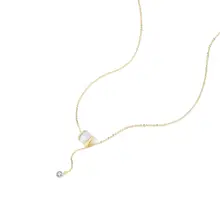 シンプルで上品な猫眼石ネックレス【女性用・ロマンティックデザイン・首元アクセサリー】