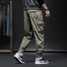 夏用 薄手カーゴパンツ【束脚デザイン・多ポケット・大きいサイズ・アイスシルク素材】