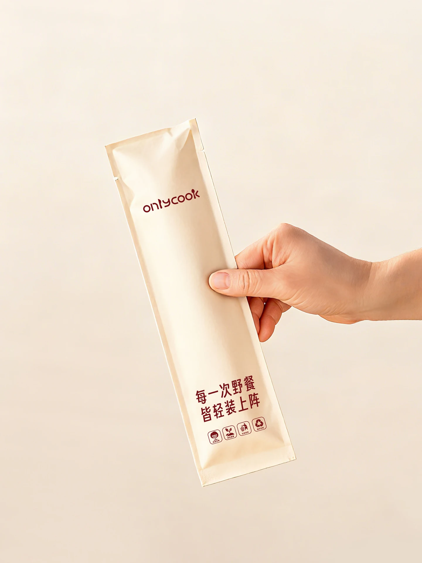 使い捨てスプーンと箸セット：バイオプラスチック製のアウトドア向け4点セット