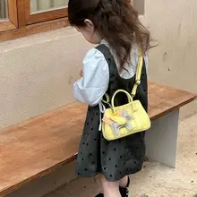 女の子用PUソフトレザー手提げバッグ【ミニショルダーバッグ・プリンセスデザイン・外出用】