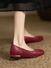 極上の柔らかさの真皮ラウンドトゥバレエシューズ【低ヒール・カジュアル・春夏用】