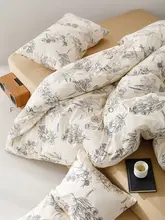 南フランス風フラワープリントのコットンベッドリネン【極上の柔らかさ・三点セット】（セットアップ対応 ）