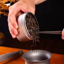 純チタン製茶葉缶・コーヒー豆缶【アウトドア・旅行用・コンパクト】