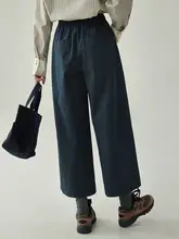 高腰松緊ウエスト ワイドレッグカジュアルパンツ【春夏用・スリム効果・レディース】