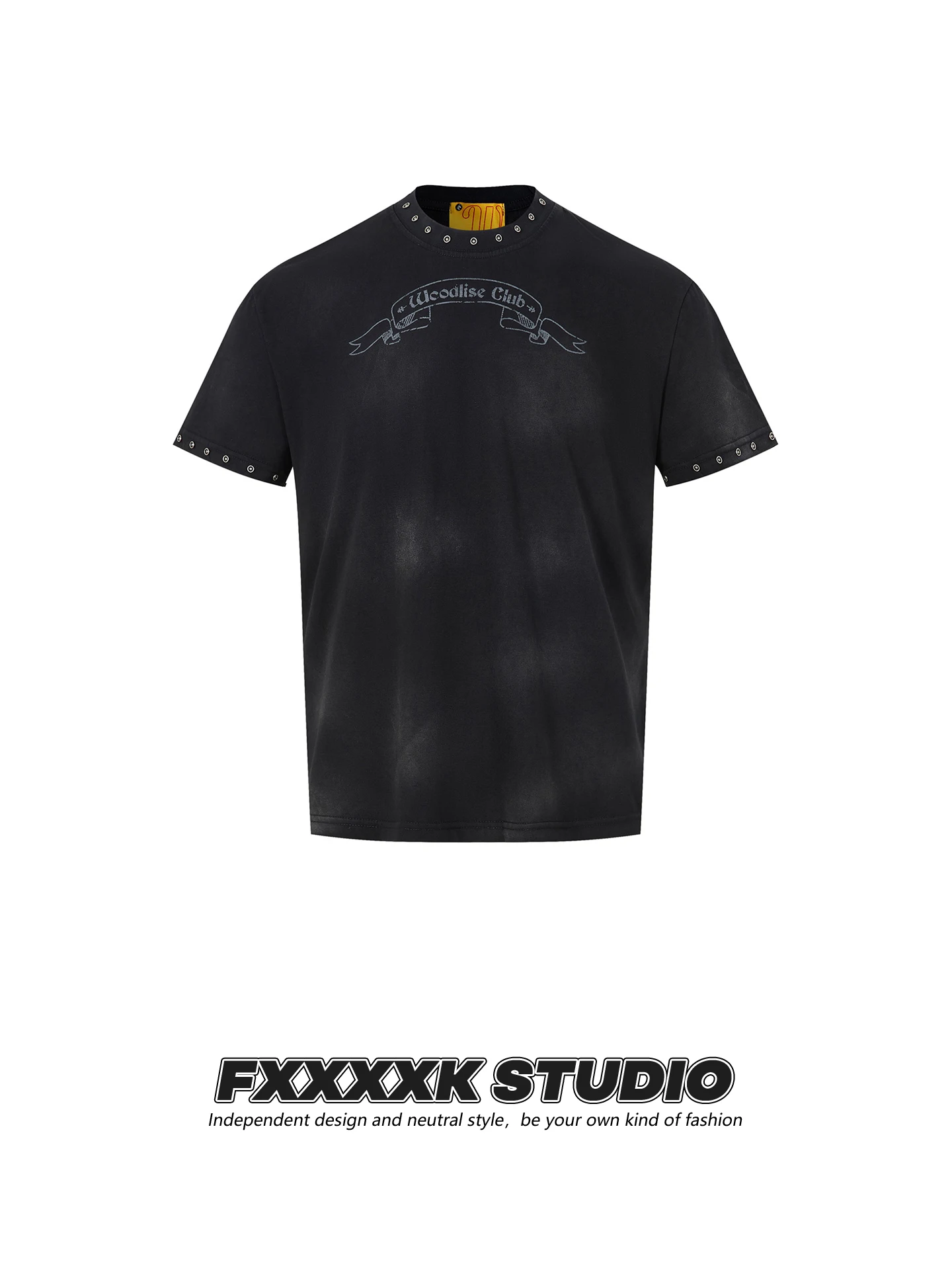 絞り染めTシャツ：カフェオレ色とブラックのデザインが特徴の半袖ユニセックススタイル