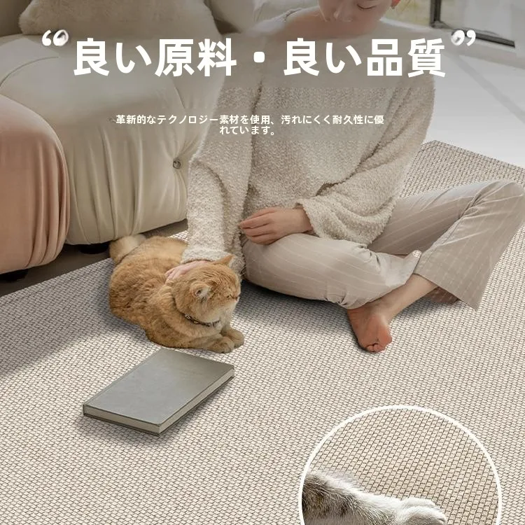 高級感あるシンプルなラグ：防水防汚機能付きソファマットの実用性と空間設計への影響