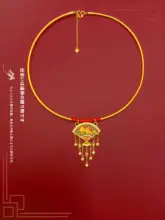 新中式 鳥のデザインのネックレス【金メッキ・ブライダルアクセサリー・フェイク三金】