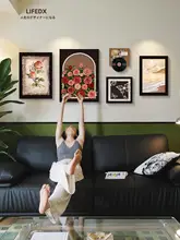 ヴィンテージ風リビングルーム装飾アート【フランス風・バラデザイン・壁掛け絵画】（セットアップ対応）