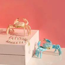 金属製 蟹モチーフのジュエリーボックス【手作り・エナメル仕上げ】