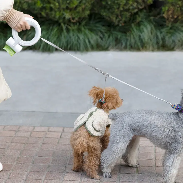 ペット用ダブルヘッド引きリード【伸縮性・犬用・キャット用】