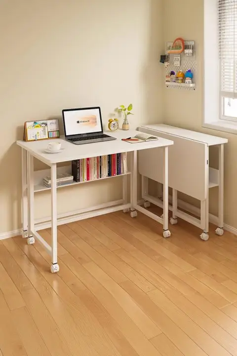折りたたみ式パソコンデスク【長方形・学生用・移動可能・シンプルデザイン】