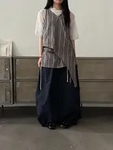 不対称デザインの吊り紐トップス【古着風・日本スタイル】