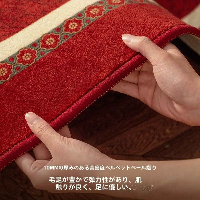 中華風デザインの防水防滑ラグマット：4.5畳用長方形カーペットの実用性と耐久性解析