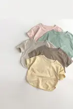 軽やかで快適な竹節コットンの子供用Tシャツ【夏用・男女兼用・短袖・クリーム色】（セットアップ対応）
