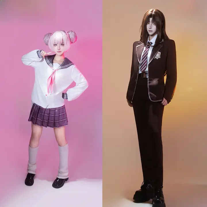 王者栄耀 高校企画 周瑜と小喬のコスプレ衣装【制服・フルセット対応】