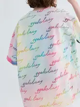 レトロなタイダイデザインのシンプルロゴTシャツ【クルーネック・短袖・フィット】