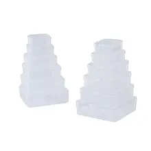 長方形プラスチックボックス【半透明・蓋付き・小物収納用】
