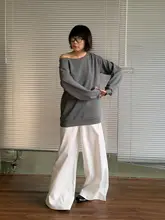 黒のゆったりとしたワイドパンツ レディース カジュアル 日常使用 落ち感のあるロングパンツ