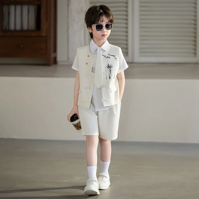 男の子用中国風礼服スーツ：子供の演出シーンに最適なデザインとサイズ対応