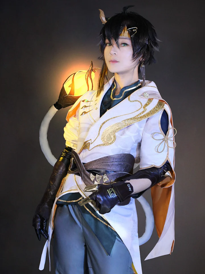 面白いコスプレ！常羽のコスチューム【ウィッグ・光る尾付き・全セットアップ対応】
