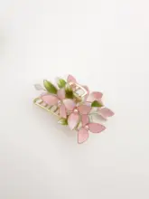 高級感あるフローレースのワニクリップ【女性用・高めのポニーテール対応・花柄】