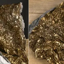しわ感のある金属的なテクスチャーの生地【アンティークブロンズ・ハンドメイド用】