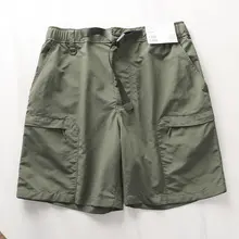 夏用 メンズ アウトドア ストレッチ 速乾透湿 ポケット付き ショートパンツ【五分丈・防シワ】