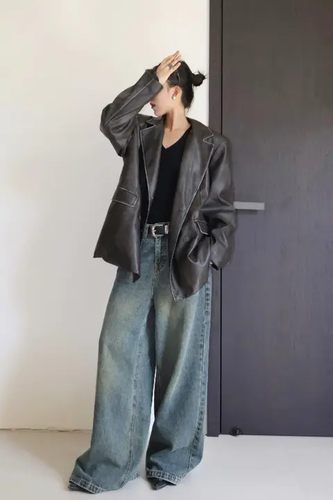 ヴィンテージ風 デニムパンツ【フィット・ストレートレッグ・カジュアル】