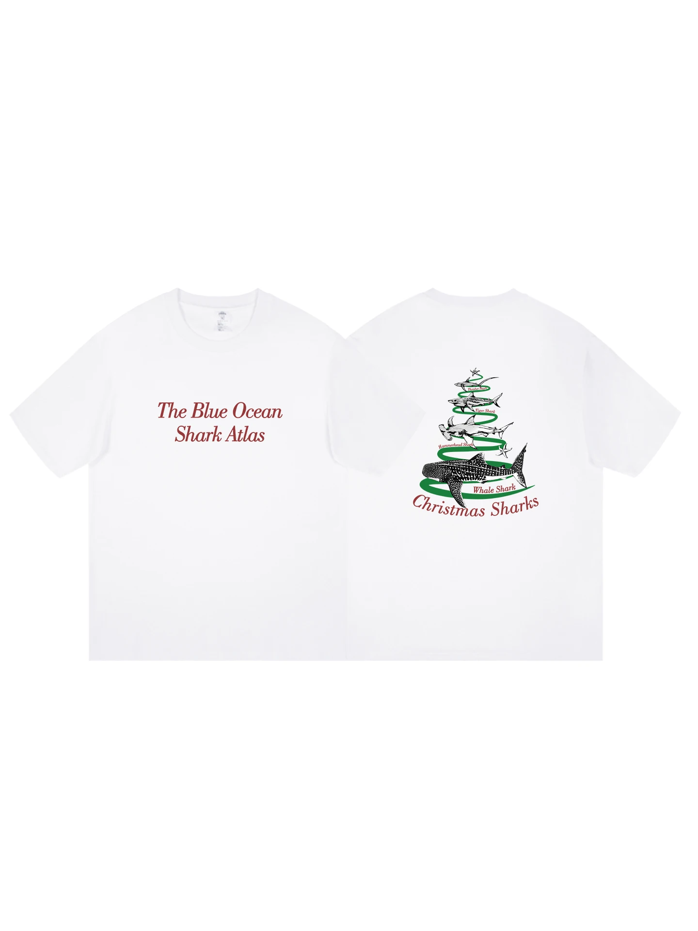 クリスマスシャークツリー Tシャツ：職場で気遣いを表すデザインの選択肢
