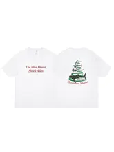 クリスマスシャークツリー デザインTシャツ【コットン・半袖・ルーズフィット】