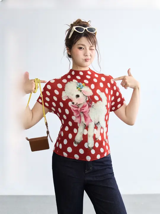 リバーシブルデザインのカジュアルTシャツ【コーンチェック柄・ルーズフィット・大きいサイズ対応】（セットアップ対応）