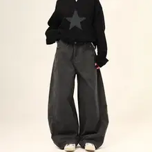アメリカンレトロ風のワイドレッグカ ーゴパンツ【ユニセックス・ルーズフィット・ストリートスタイル】（セットアップ対応）