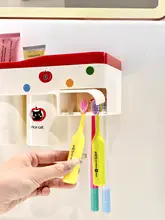 マグネット式 壁掛け歯ブラシホルダー【穴あけ不要・トイレ用・コップ収納可能】