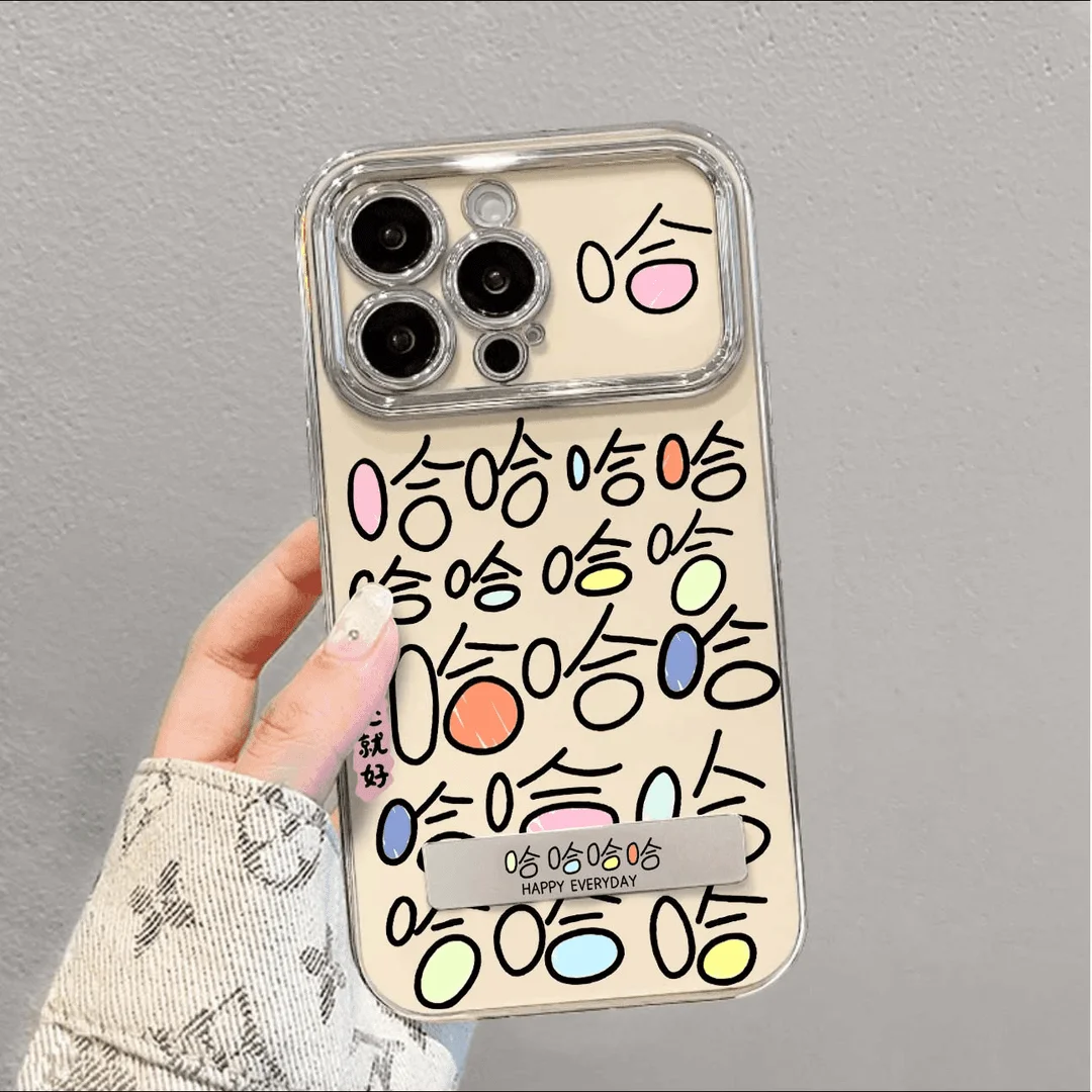 個性的デザインのスマートフォンケース：笑い声の大型窓が特徴のiPhone・Android対応保護壳