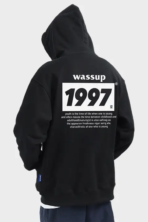 パーカー メンズ 裏起毛 レタープリント オーバーサイズ アメリカン風 ストリート カジュアル 秋冬 ペアルック 「WASSUP HEODS」