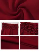 立体花柄ウエストデザインのパンツ【イージーウエア・フレアシルエット】