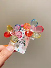 韓国風 透き通る花のヘアアクセサリー【女の子用・ポニーテール用】