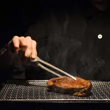 ステンレス製の焼肉トング【韓国式・料理用・フードクリーパー】