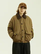 レトロコーデュロイ襟付きコットンアウター【男女兼用・冬用・厚手】